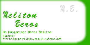 meliton beros business card